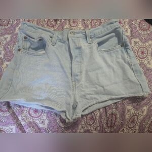 W29 Levis Light Blue Denim Buttonfly Waterless Women's Shorts